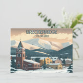 Breckenridge Colorado Snow Mountains  Retro (Staand voorkant)
