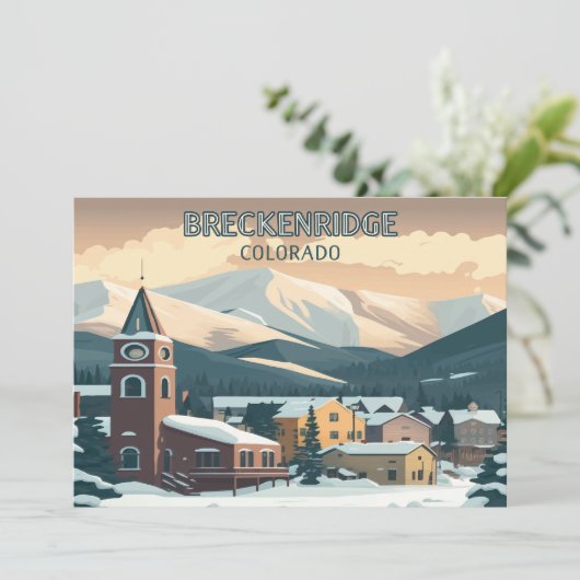 Breckenridge Colorado Snow Mountains  Retro (Staand voorkant)