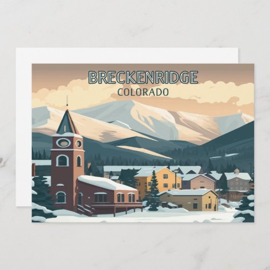 Breckenridge Colorado Snow Mountains  Retro (Voorkant / Achterkant)