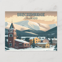 Breckenridge Colorado Snow Mountains  Retro Briefkaart