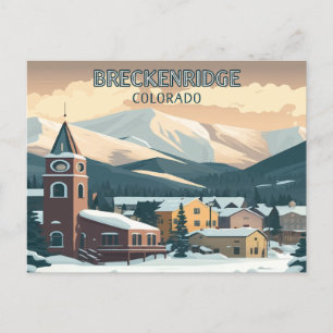 Breckenridge Colorado Snow Mountains Retro Briefkaart