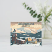 Breckenridge Colorado Snow Mountains  Retro Briefkaart (Staand voorkant)