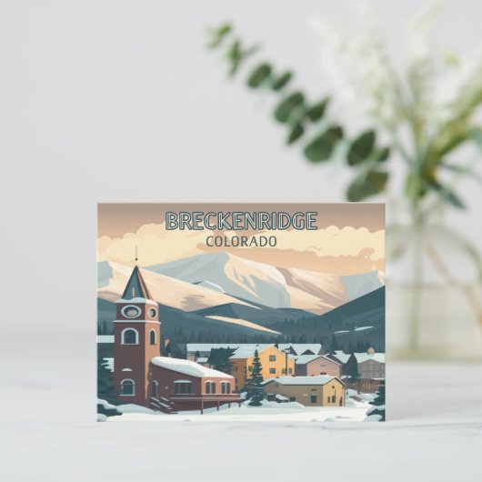 Breckenridge Colorado Snow Mountains  Retro Briefkaart (Staand voorkant)
