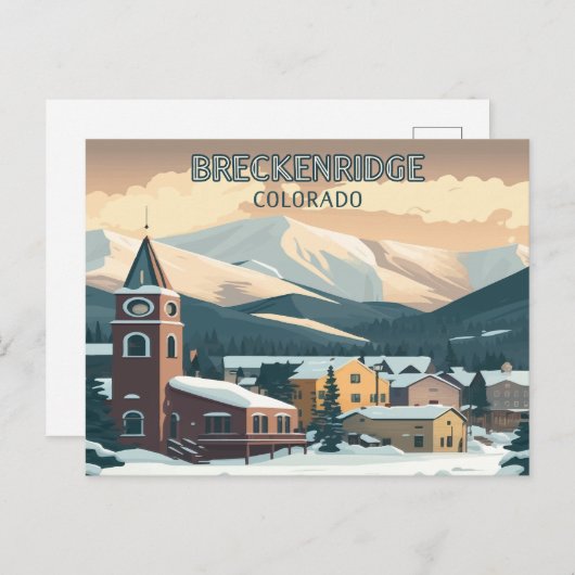 Breckenridge Colorado Snow Mountains  Retro Briefkaart (Voorkant / Achterkant)