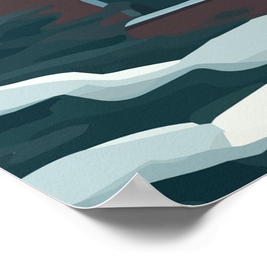 Breckenridge Colorado Snow Mountains Retro Poster (Hoek)