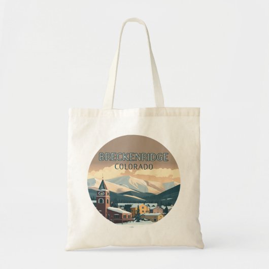 Breckenridge Colorado Snow Mountains  Retro Tote Bag (Voorkant)
