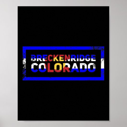 Breckenridge Colorado State Flag Retro Mountain SK Poster (Voorkant)