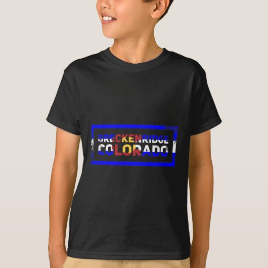 Breckenridge Colorado State Flag Retro Mountain SK T-shirt (Voorkant)