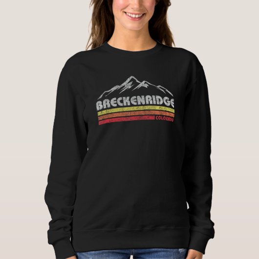 Breckenridge Colorado Throwback Retro Moun Trui (Voorkant)
