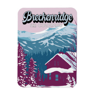 Breckenridge Colorado Winter Art Vintage Magneet