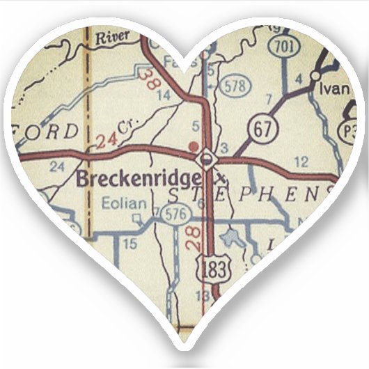 Breckenridge kaart sticker (Voorkant)