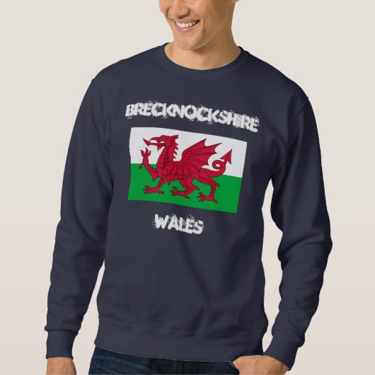 Brecknockshire, Wales met Welsh flag Trui (Voorkant)