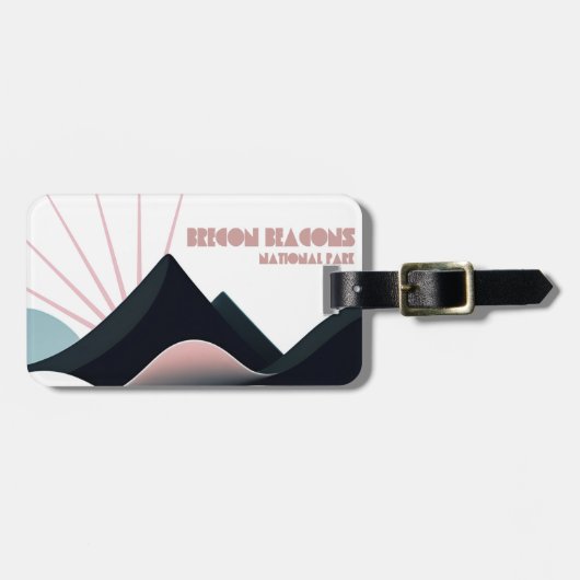 Brecon Beacons National Park Gekleurde heuvels Bagagelabel (Voorkant horizontaal)