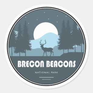 Brecon Beacons National Park Herten Ronde Sticker