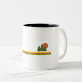 Brecon Beacons National Park Pine Trees Sun Tweekleurige Koffiemok (Voorkant rechts)