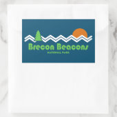 Brecon Beacons National Park Retro Rechthoekige Sticker (Tas)