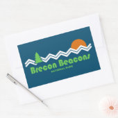 Brecon Beacons National Park Retro Rechthoekige Sticker (Envelop)