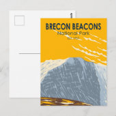 Brecon Beacons National Park Wales Pen Y Fan Retro Briefkaart (Voorkant / Achterkant)