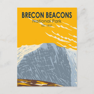 Brecon Beacons National Park Wales Pen Y Fan Retro Briefkaart