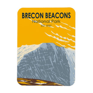 Brecon Beacons National Park Wales Pen Y Fan Retro Magneet