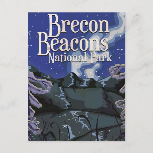 Brecon Beacons  treinreisposter Briefkaart (Voorkant)
