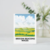 Brecon Beacons wales reisposter Briefkaart (Staand voorkant)