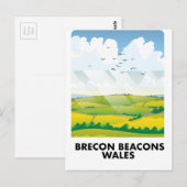 Brecon Beacons wales reisposter Briefkaart (Voorkant / Achterkant)