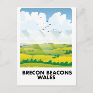 Brecon Beacons wales reisposter Briefkaart