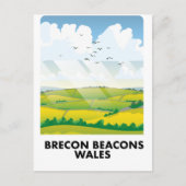 Brecon Beacons wales reisposter Briefkaart (Voorkant)