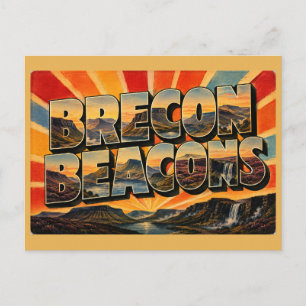 Brecon Beacons Wales Vintage Reis Kunst Briefkaart