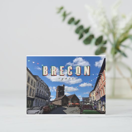 Brecon, Briefkaart Wales (Staand voorkant)