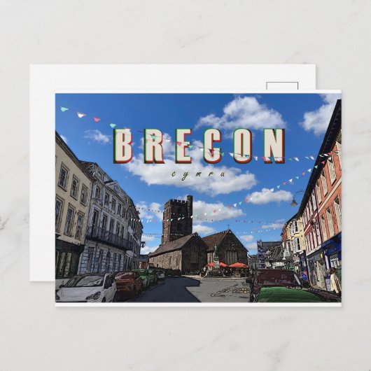 Brecon, Briefkaart Wales (Voorkant / Achterkant)