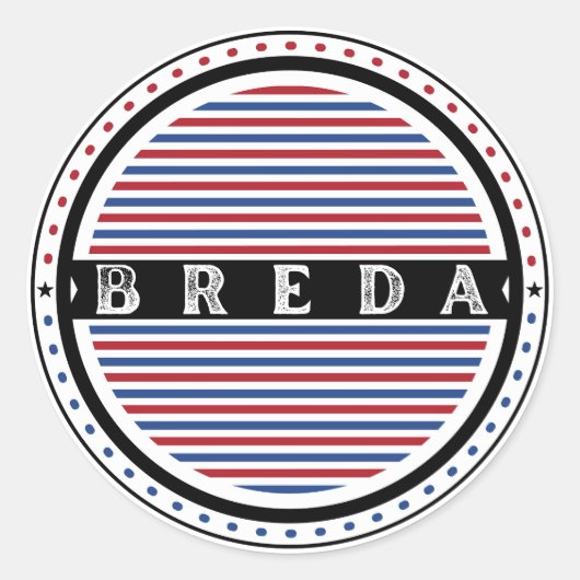 Breda City Pride Emblem – Dutch Identity Ronde Sticker (Voorkant)