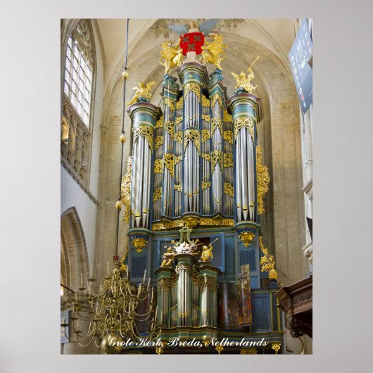 Breda Grote Kerk, Nederland Poster (Voorkant)