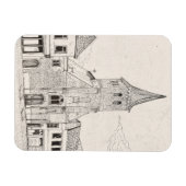 Breda Nederlandse Vintage Architectuur Schets Kuns Magneet (Horizontaal)