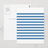 Brede bandstaal - wit en staal blauw briefkaart (Voorkant / Achterkant)