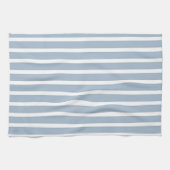 Brede Blauwe Grijze Witte Strepen Theedoek (Horizontaal)