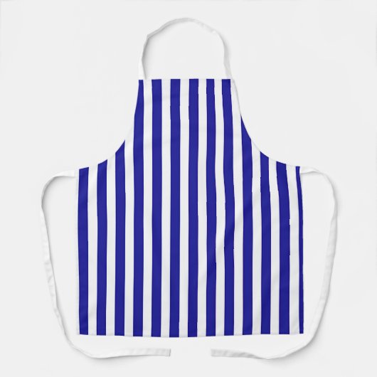 Brede Blauwe Witte Strepen Schort (Voorkant)