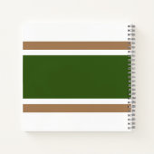 Brede Bold Forest Groen Bruin Wit Racing Stripes Notitieboek (Achterkant)