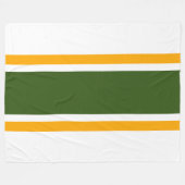 Brede bos groen geel racestrepen op wit fleece deken (Voorkant (Horizontaal))