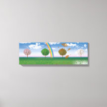 Brede canvas print vier seizoenen digitale kunst