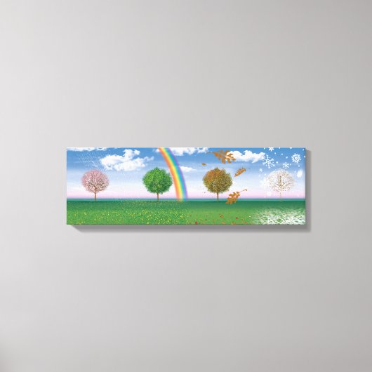 Brede canvas print vier seizoenen digitale kunst (Voorkant)