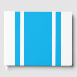 Brede chique hemelsblauwe racestrepen op knapperig gastenboek