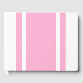 Brede chique zachte roze race strepen op knapperig gastenboek