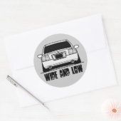 Brede en Lage centrum pet decal Ronde Sticker (Envelop)