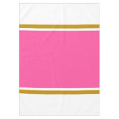 Brede felroze bruine racestrepen op wit tafelkleed (Voorkant)