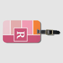 Brede Feminine Stripes met monogram Bagagelabel