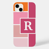 Brede Feminine Stripes met monogram Case-Mate iPhone Case (Achterkant)