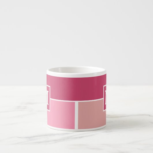 Brede Feminine Stripes met monogram Espresso Kop (Voorkant)