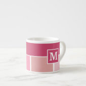 Brede Feminine Stripes met monogram Espresso Kop (Voorkant rechts)